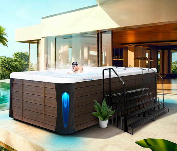 Calspas hot tub being used in a family setting - Colton